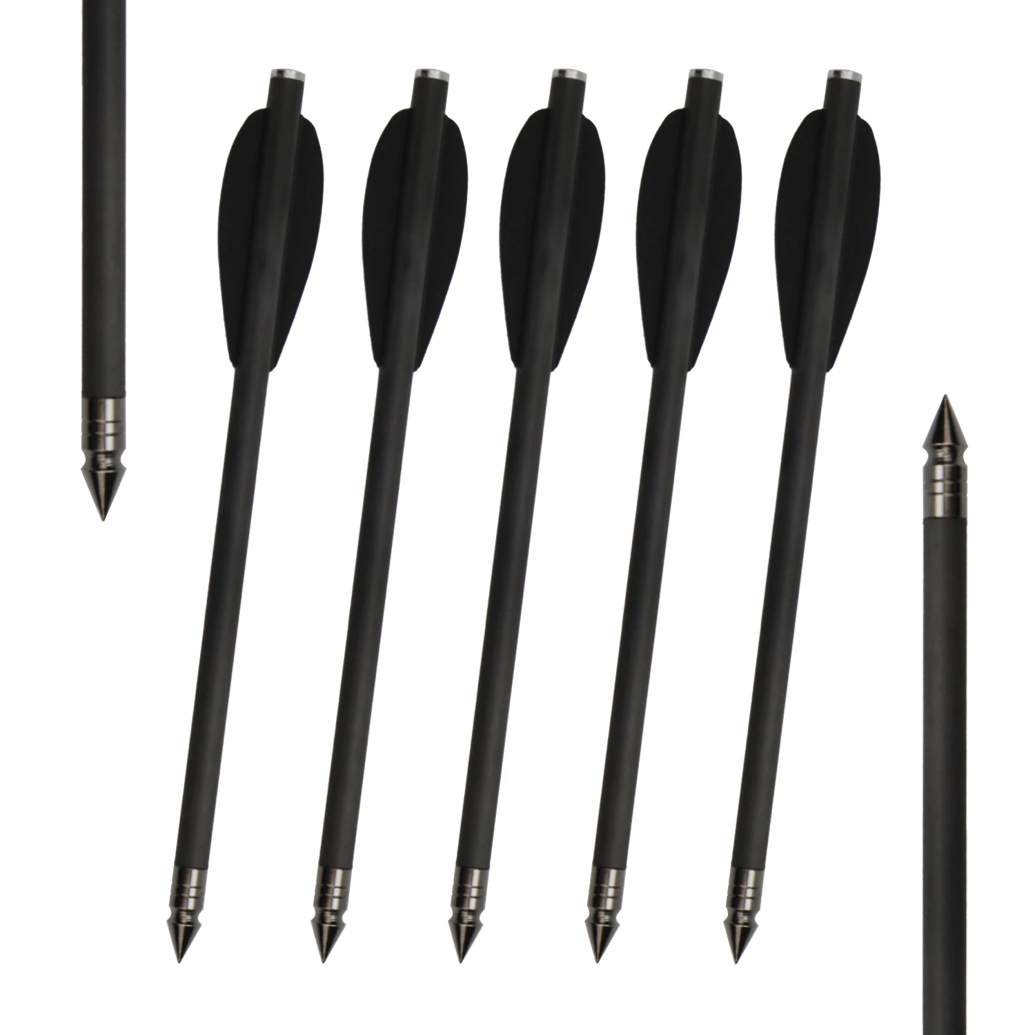 6.5 Inch Mixed Carbon Crossbow Bolts 125 Grain Arrowhead Archery Crossbow Arrows fit for 50-80 lbs Crossbow Hunting