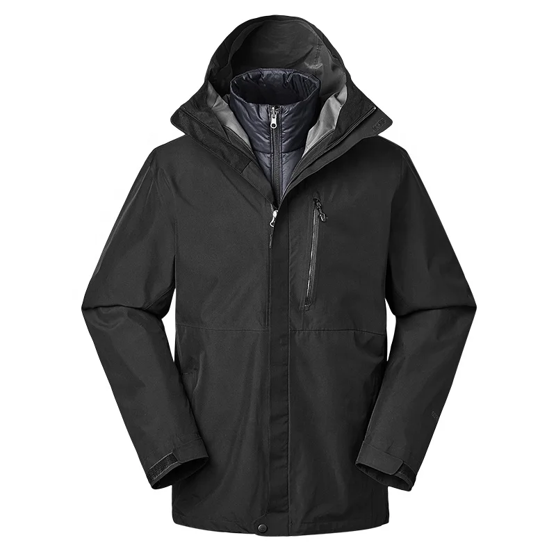 
High quality 3 in 1 Custom logo jacket waterproof breathable jacket outdoor sports hooded cotton jacket 