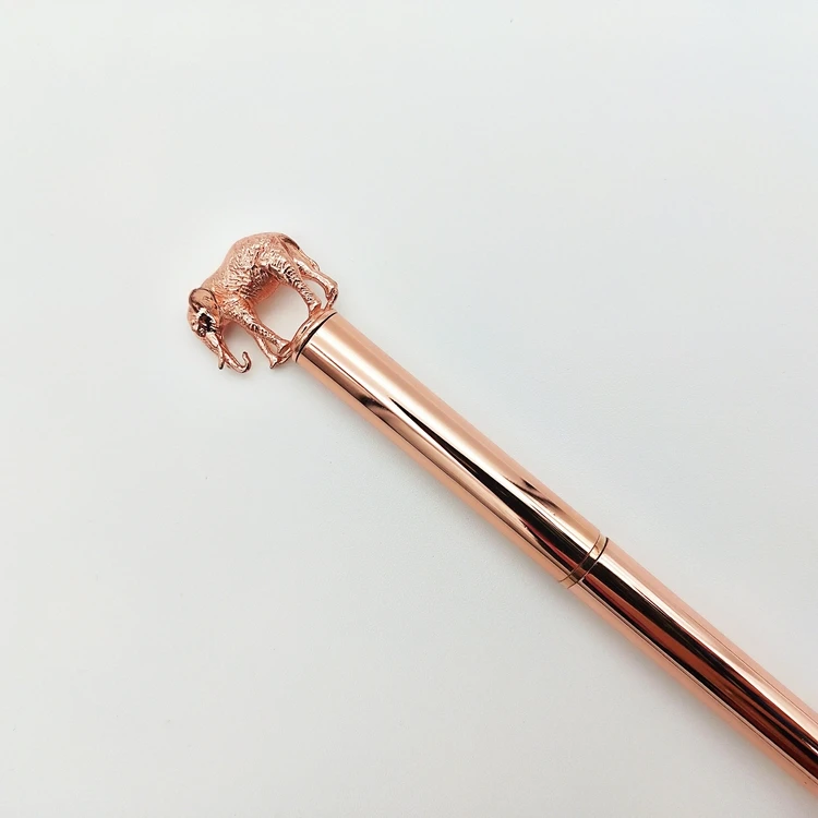 China Cheap Cute Metal ball point pen Silver Gold Twist Animal  Ballpoint Pen with Custom Logo