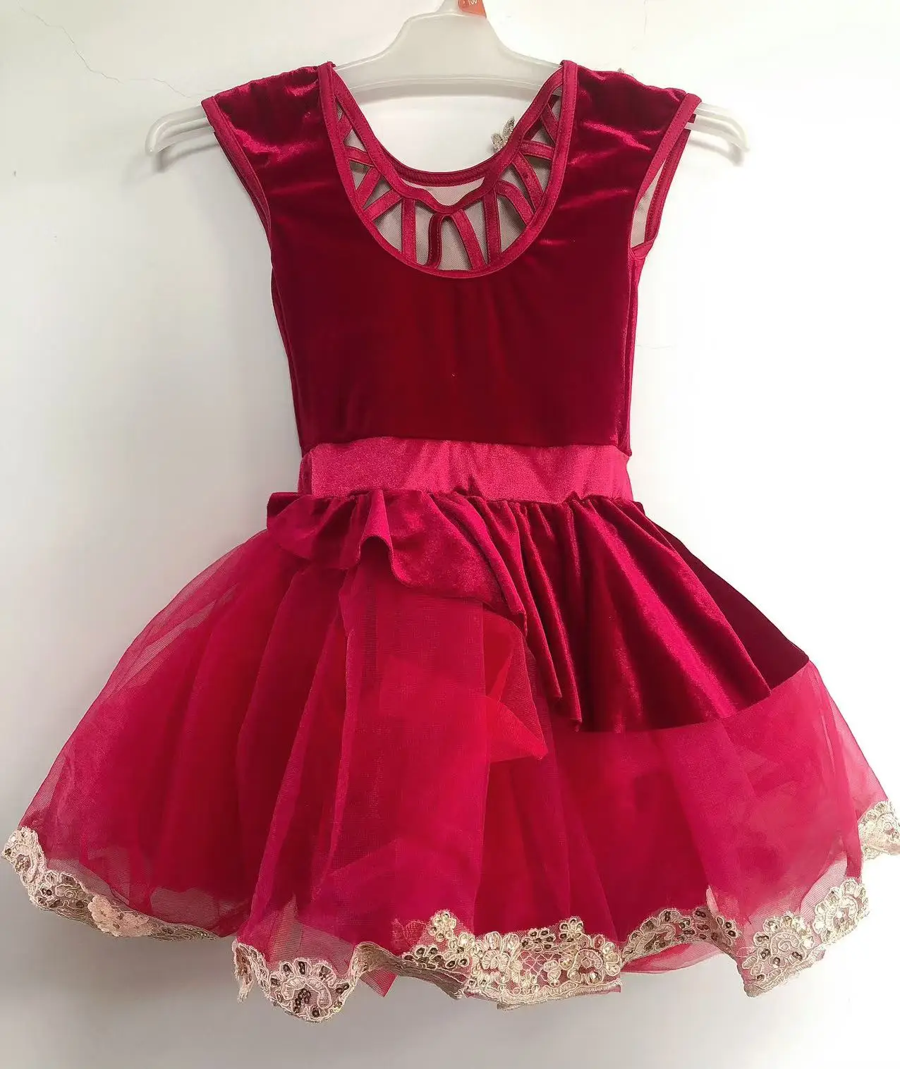 Beaded Floral Applique at Shoulder Polyester/Spandex Lyrical Jackets Velvet Bodice Top Skirt Cap Sleeve Dresses for Dance Wear
