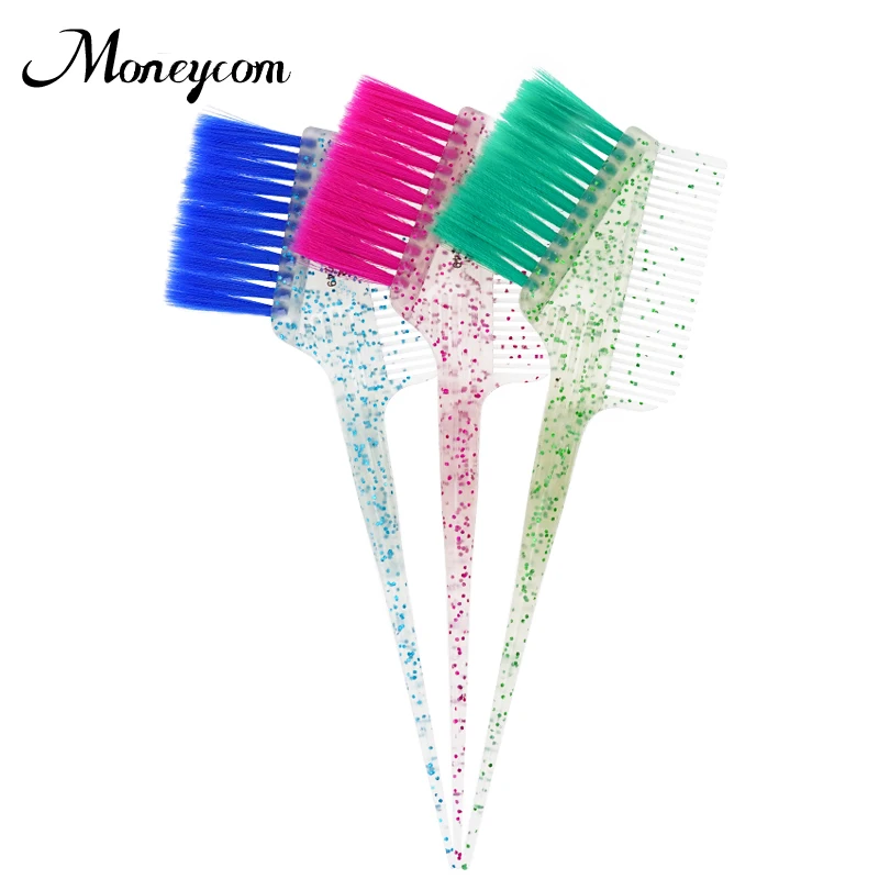 Hair Tint Brush Tools  for Baber Shop Soft Feathered Bristles Handle Baber Accessories Multicolor Glitter