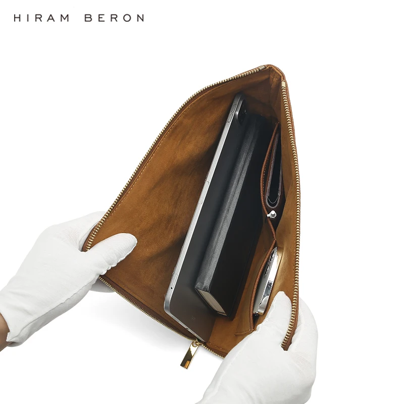 Hiram Beron Fashion Elegant Soft Leather clutch bag Envelope Bag for Women