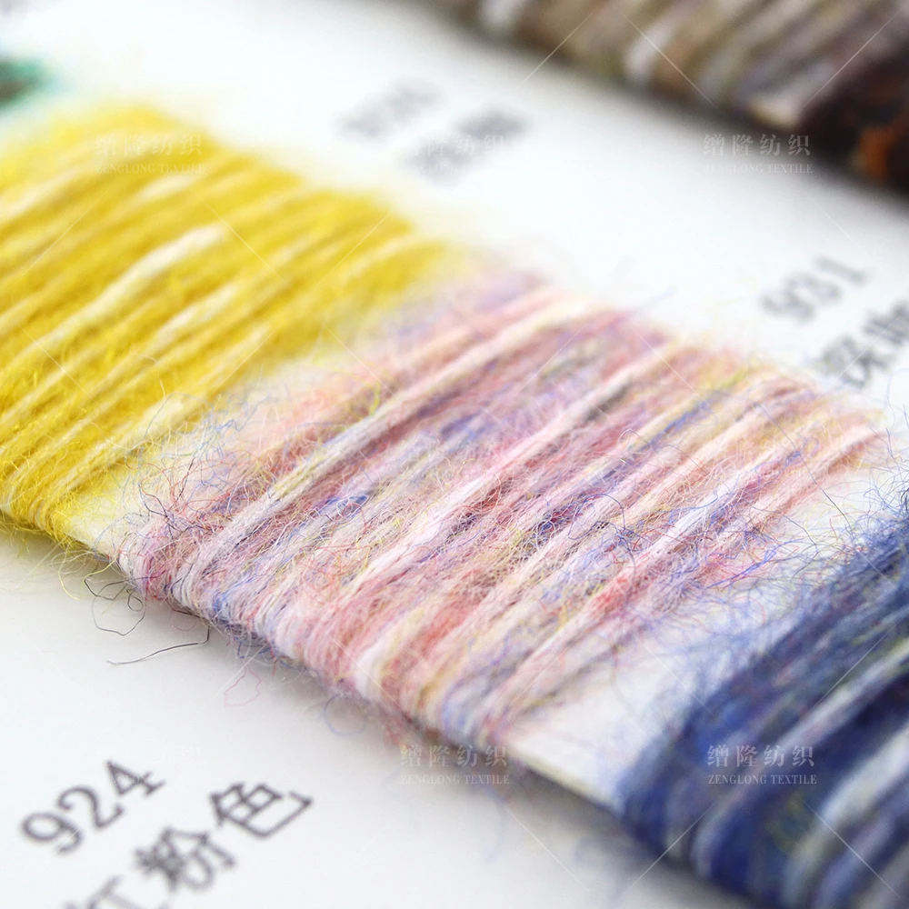 1/2.8NM 72% Polyester 24% Acrylic 4% Wool melange yarn colors knitting weaving fancy yarns