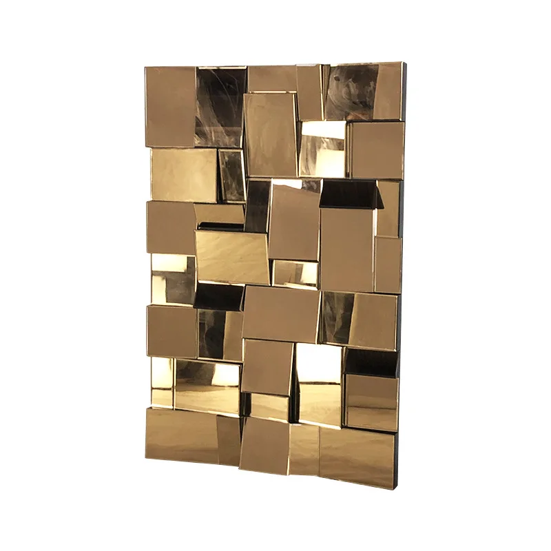Зеркало Стразы «Кубик Рубика» коричневого цвета с трехмерной аппликацией в виде Стразы «Кубик Рубика» зеркало мозаика акриловый 3d трехмерные зеркало импортные товары жизни