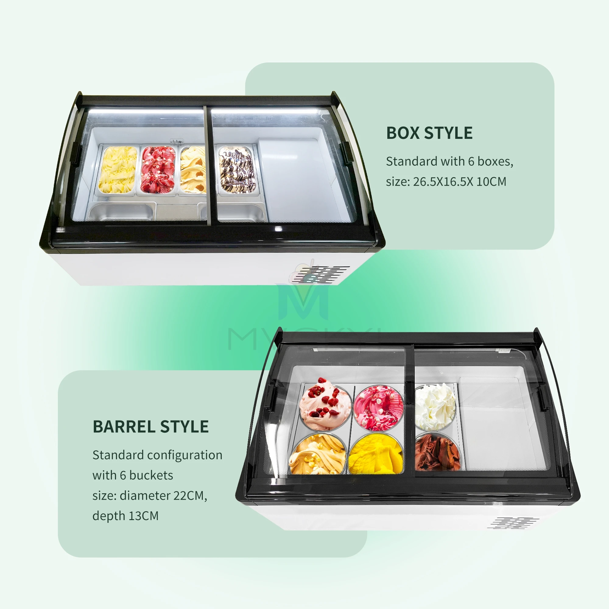 Mvckyi Small Display Refrigerators Counter Top Showcase Mini Ice Cream Display Freezer