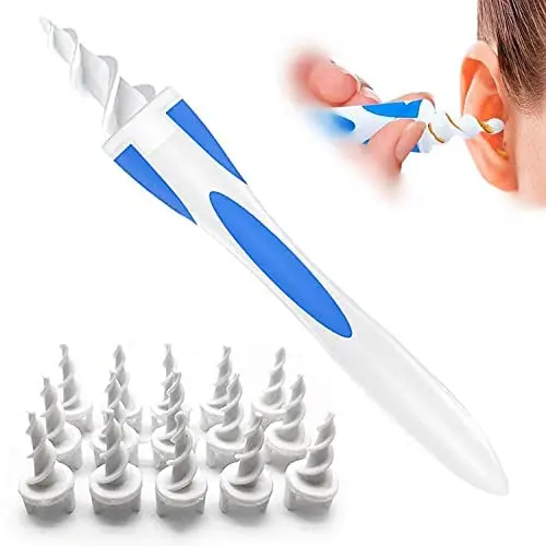 Spiral Earwax Cleaner Set Q Grips Ear Wax Removal Tool Reusable Ear Gadget Safe Ear Cleaner with 16 Pcs Soft Replacement