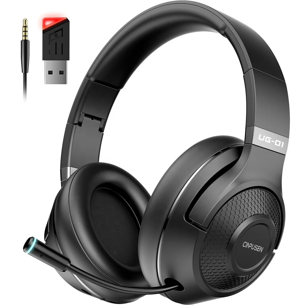 UG-01 2 4G Беспроводная игровая гарнитура без задержки Игровые наушники BT 5 складные для геймеров PS4/PS5/переключатель/PC