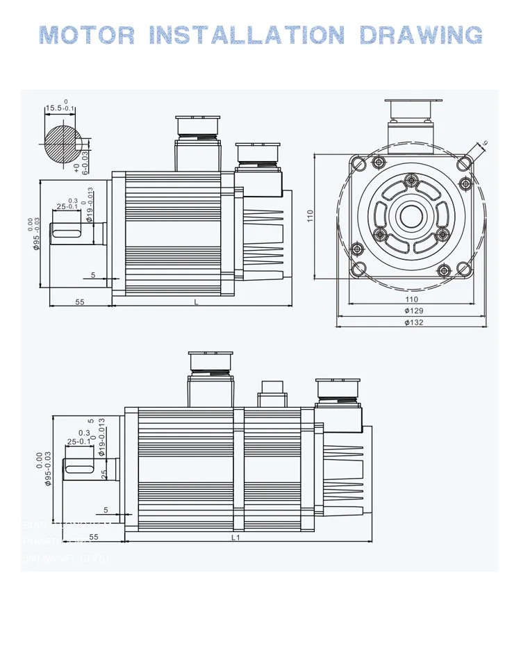 EtherCAT Communication 110mm 04030 1.2Kw 4N.m 3000rpm CNC AC Servo Motor And Servo Drive CE
