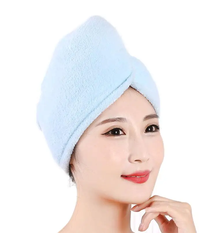 SPA Women's Super Absorbent Quick Dry Soft Magic Turban Towel With Buttons Twist Wrap Microfiber Hair Towel