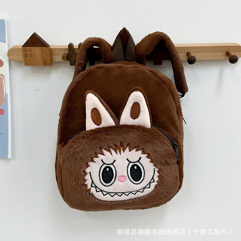 Популярный плюшевый рюкзак Labubu Kawaii Аниме монстр мультяшный мягкий Большой Вместительный студенческий подарок детский школьный