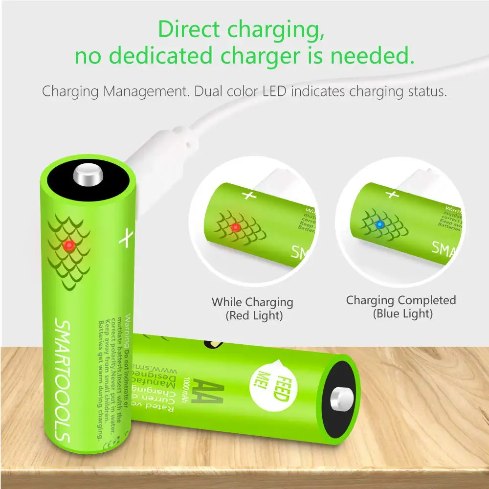 Micro USB Reusable Rechargeable AA Batteries 1.2V 1.5V USB Recharge aa aa Battery 1000mah 450mah OEM ODM