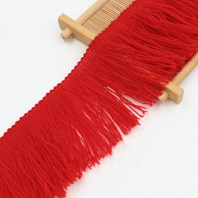 Manufacturer Direct Selling 7 CM Acrylic Fiber Yarn Lace Fringe For Football Fan Scarf And Decorative Garment