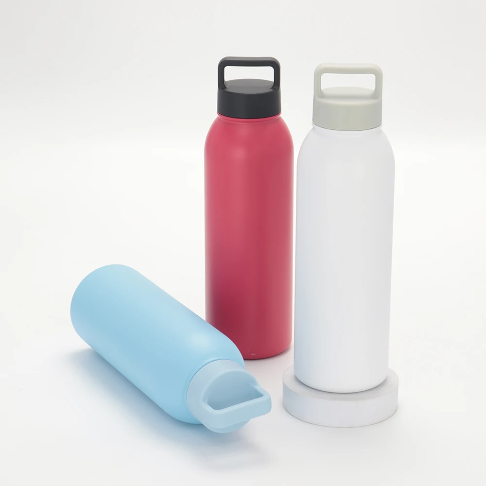 20oz 30oz Stainless Steel Flask Double Wall Vacuum Insulated Sports Gym Water Bottle with Handle