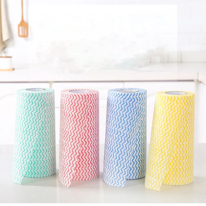 Disposable Spunlace Nonwoven Dry Wipe Roll Kitchen Wipe Cleaning Cloth