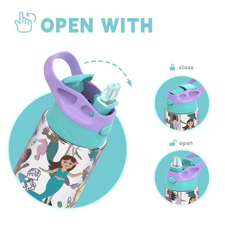 Детская цветная пластиковая бутылка с соломой для детей оптовая продажа