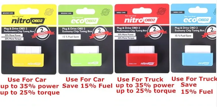 Производительность нитроobd2 35% увеличение мощности чипа Eco obd2 тюнинг бокс для бензиновых автомобилей