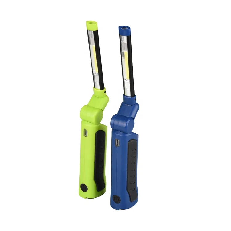 Multifunctional COB foldable usb built-in rechargeable battery work light 3 in 1LED inspection Working lamp