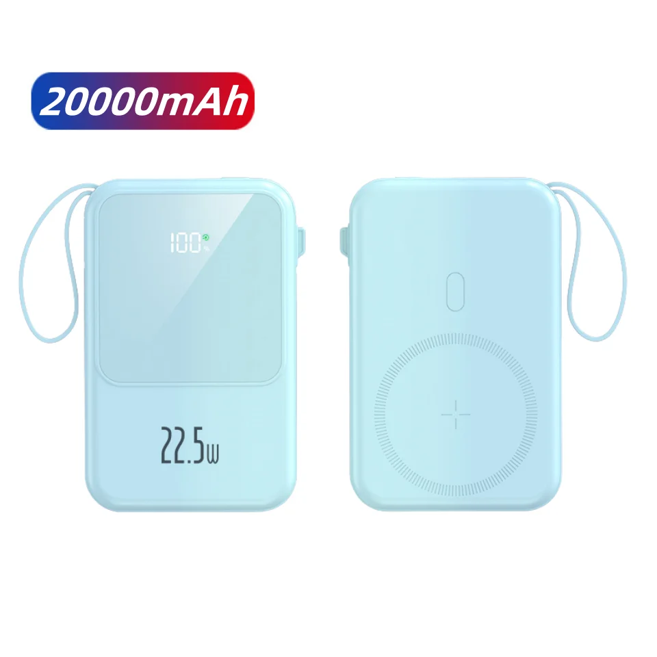 Belt Line Fast charging power bank 20000mAh Magnetic Wireless charger Portable Charger