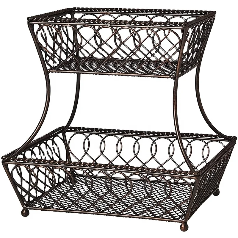 China Manufacture free sample save space home storage fruit basket metal wire basket for kitchen storage
