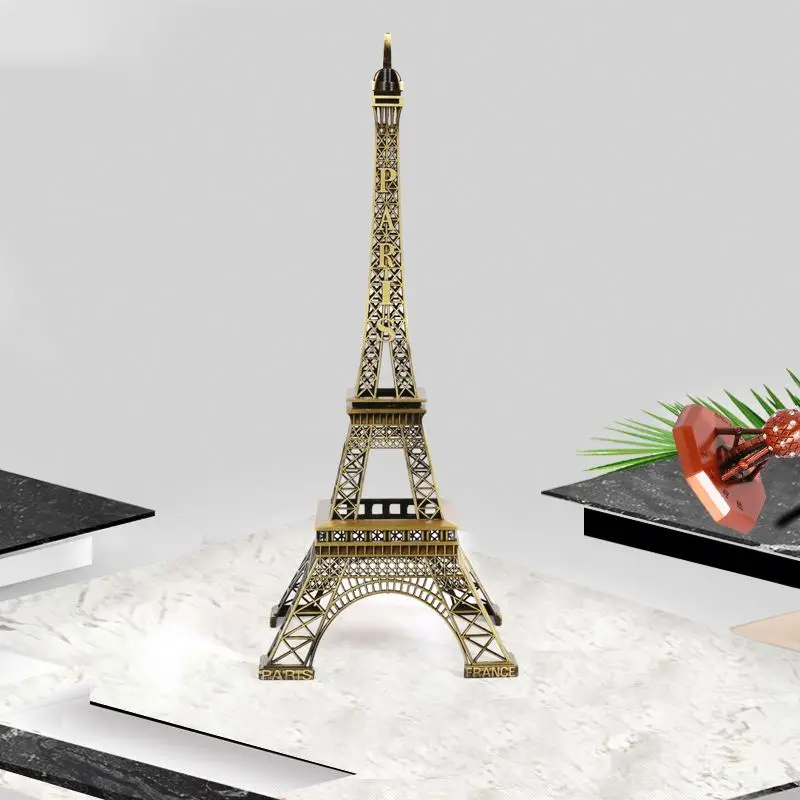 Custom Luxury 3d Antique Metal Crafts Tower Paris New York Architectural Model Tourist Souvenir With Logo Art