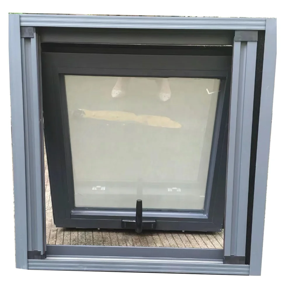 Casement Windows hanging under residential aluminum custom framed double glazing