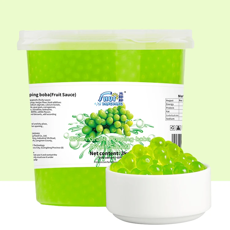 3KG green grapes Popping boba tapioca pearls jelly balls for drink