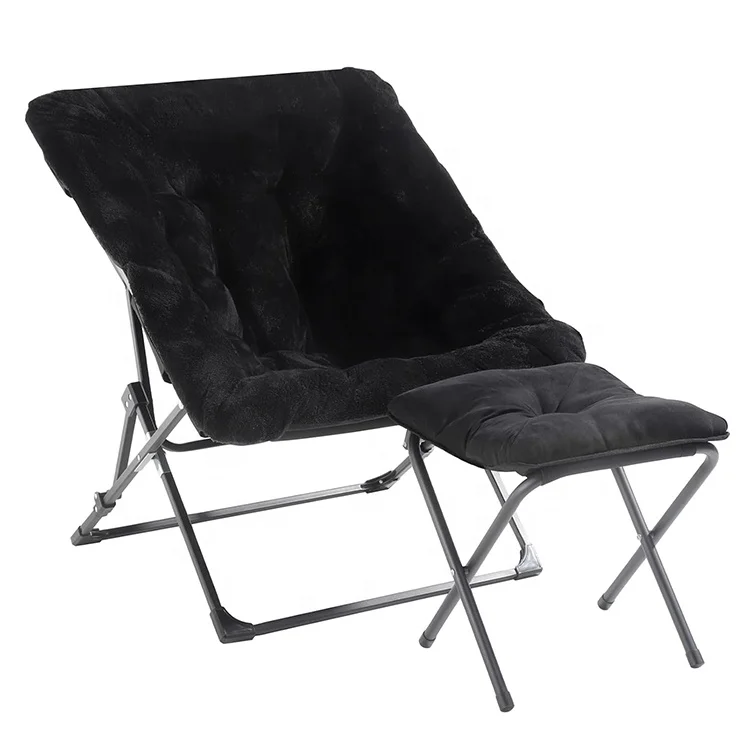 Popular Foldable Chaise Green Moon Swing Chair Foldable Accent Camping Garden Lounge Leisure Living Room Chairs with Ottoman