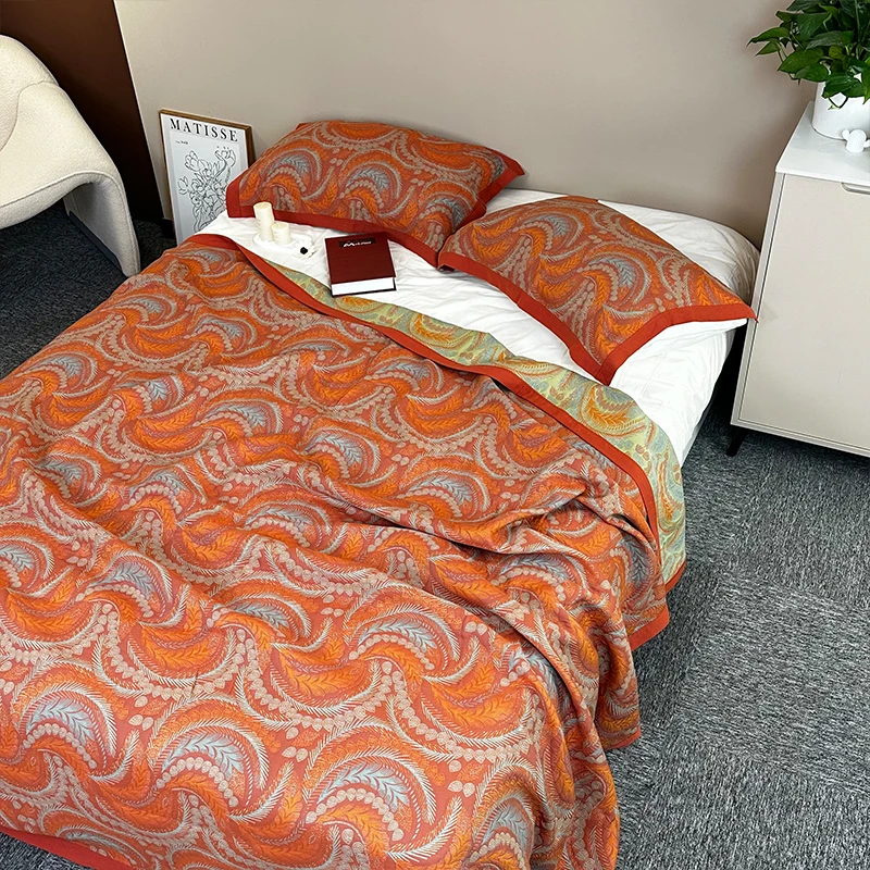 Hot Sale High Quality   bed blankets OEM Accept  bed cover Oeko Standard 100% cotton bedspreads
