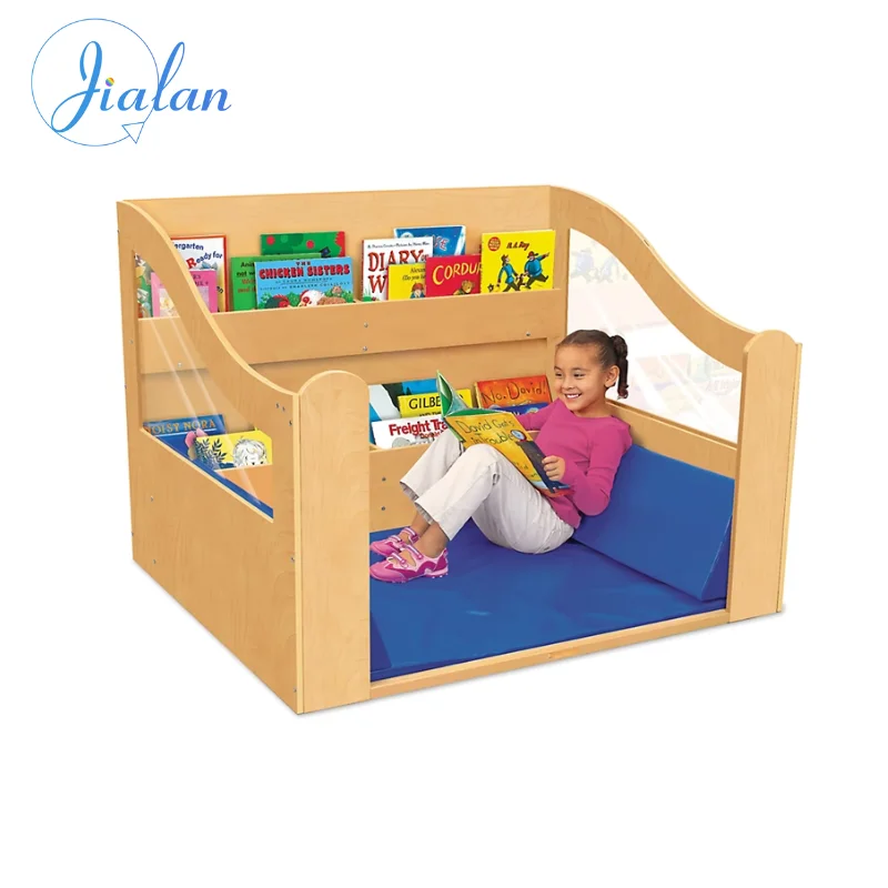 Modern Brief Design Preschool Sofa Nursery Wooden Sofa Furniture Rest Chair Toddler Reading Corner Bookshelf