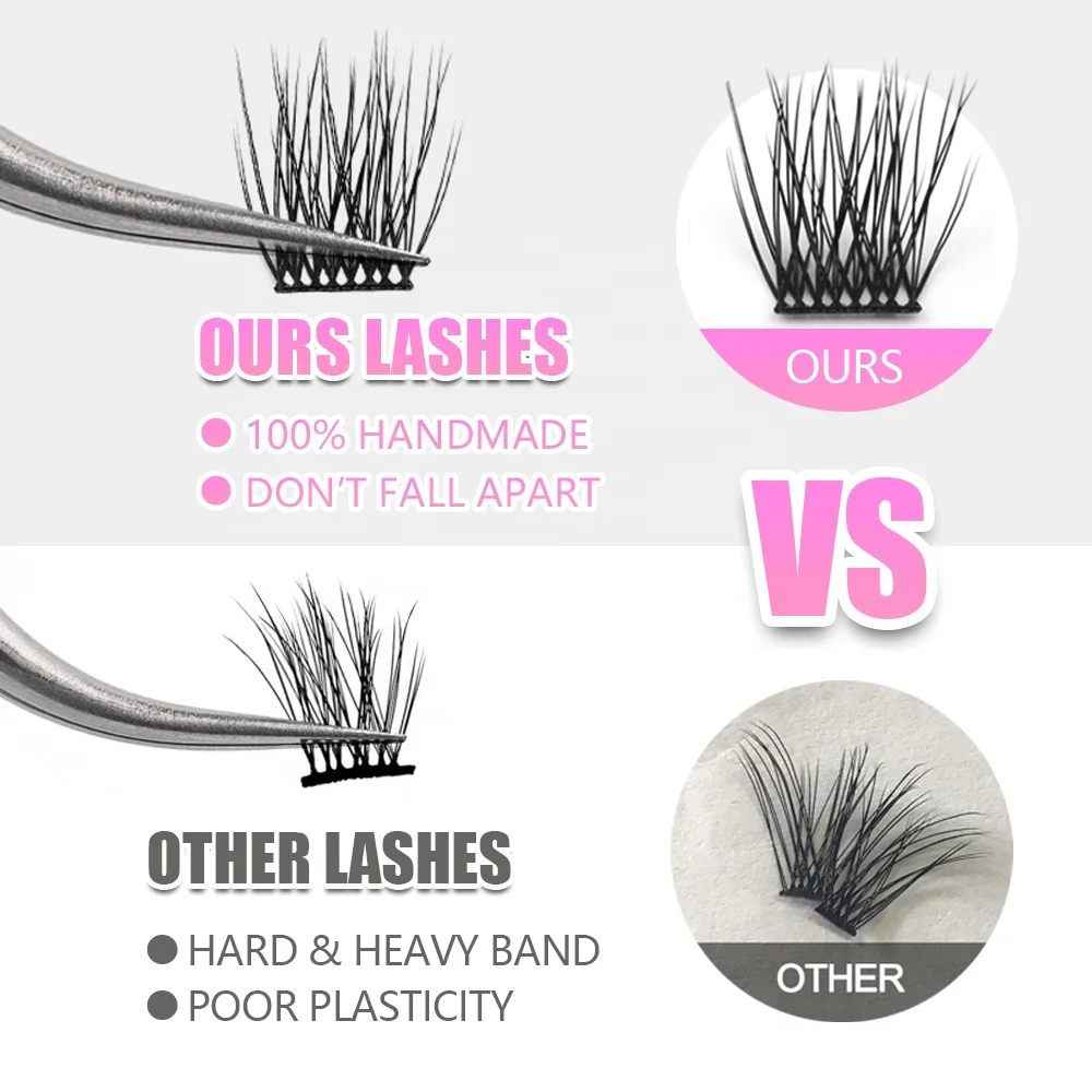 Factory Wholesale DIY Clusters Eyelash Extension Individual 30D/40D Volume Soft Natural Segmented Eyelash With Customize