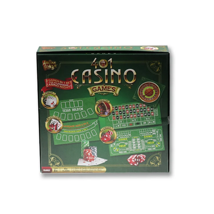 Holiday Game 4 IN 1 Craps Poker BlackJack Roulette Casino Board Game