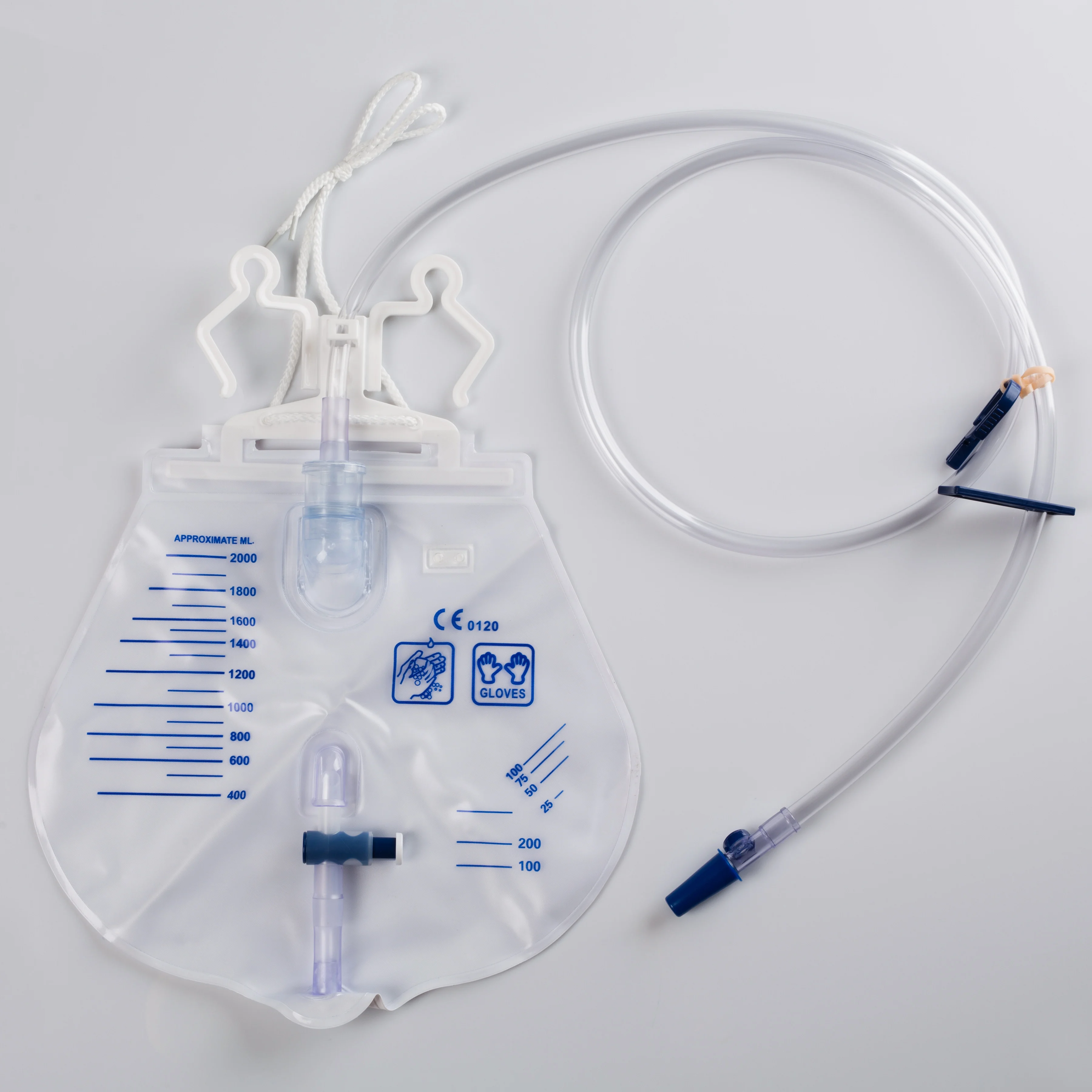 Medical Sterile Urine Drainage Bag 2000ml 4000ml Urine Disposable Drainage Collection Bag with T Valve