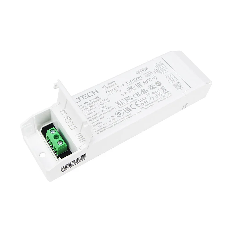 LTECH SE-40-300-1050-W2D NFC CC DALI DT6/DT8 40W 300-1050mA LED driver