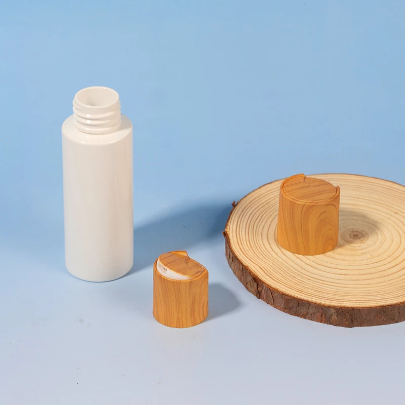 water transfer printed disc top cap bamboo design 18/410 20/410 24/410  28/410  cream pump customized
