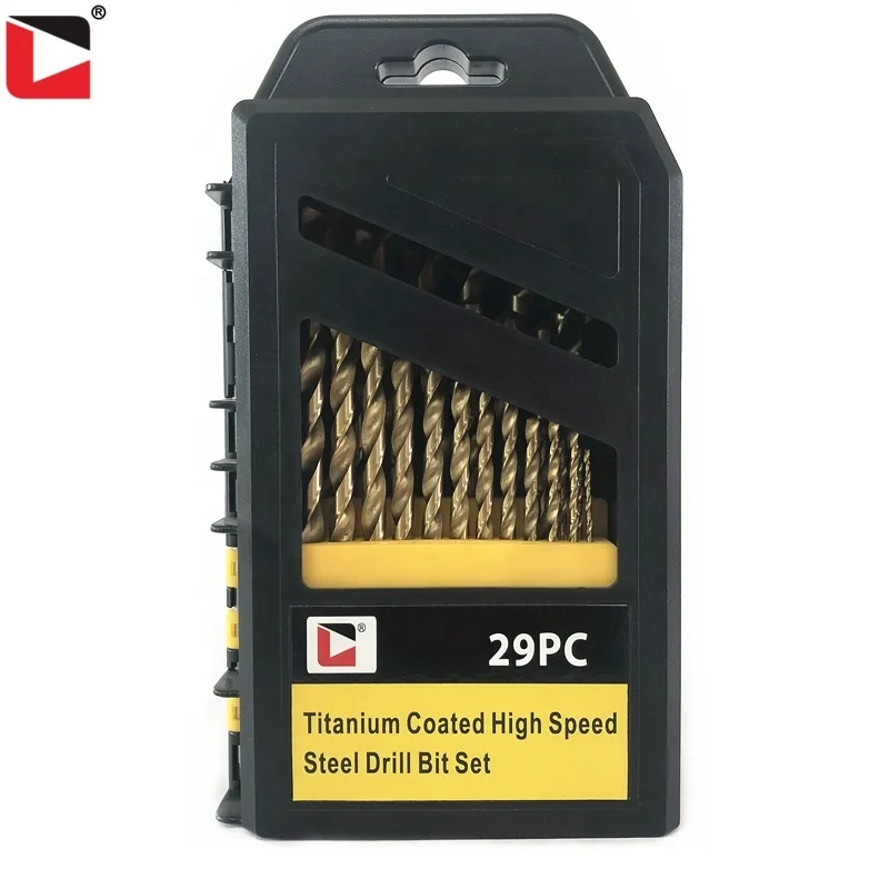 29pcs Jobber length twist drill bit set titanium drill bit set