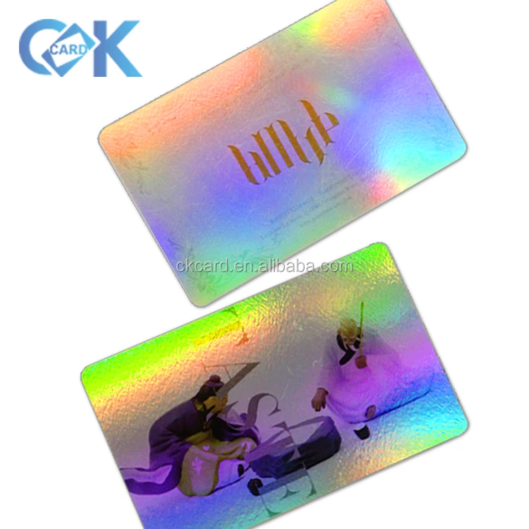 Hot Selling CR80 Rainbow Holographic Printable PVC Blank Card