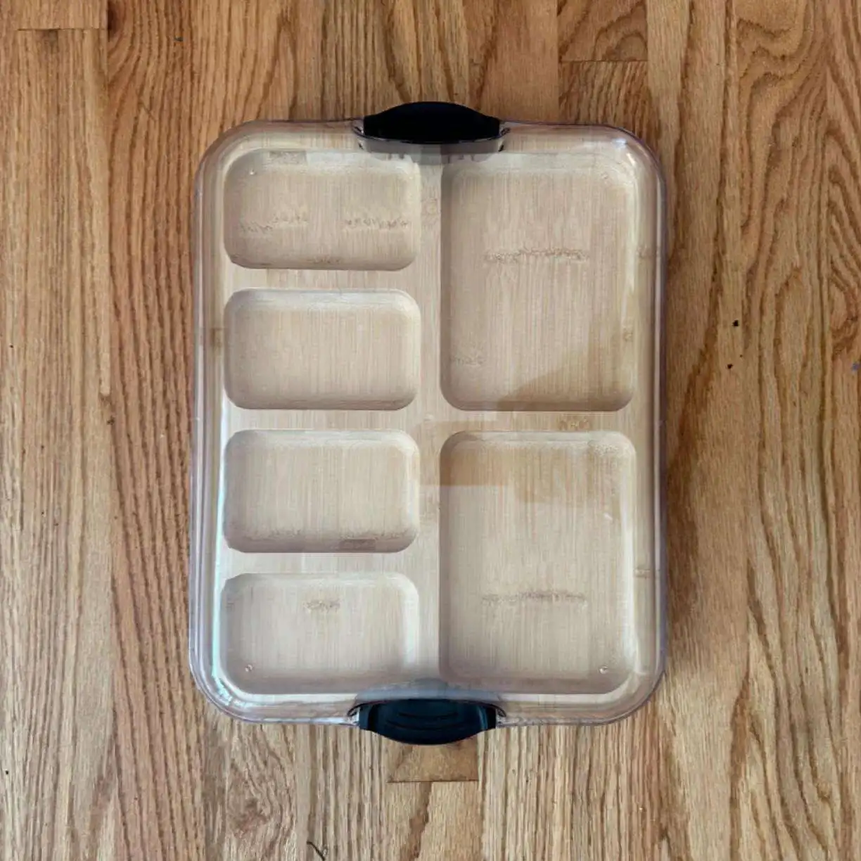 Bamboo Wood Cheese Boards with Clear Lid,Cheese Plate Divided Snack Serving Board Tray with Clear Plastic Locking Lid