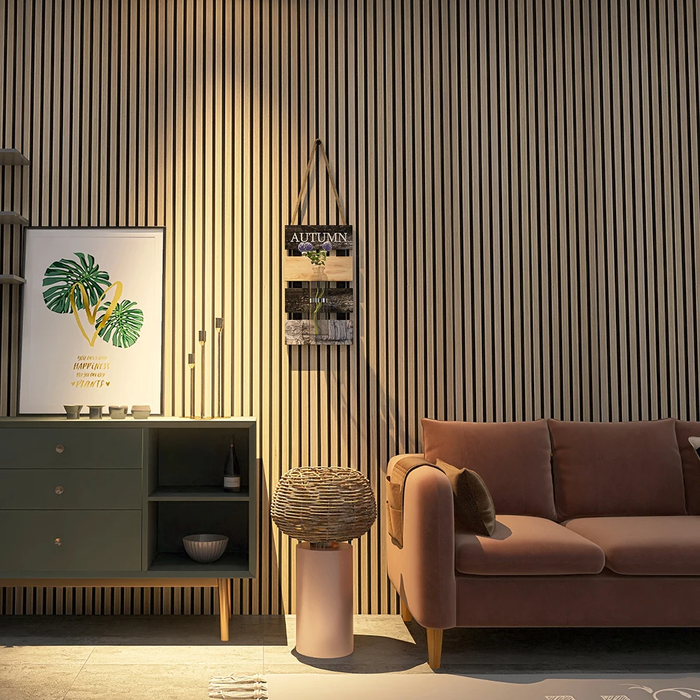 3D model design akupanel natural wood oak sound proofing wooden slat acoustic panels