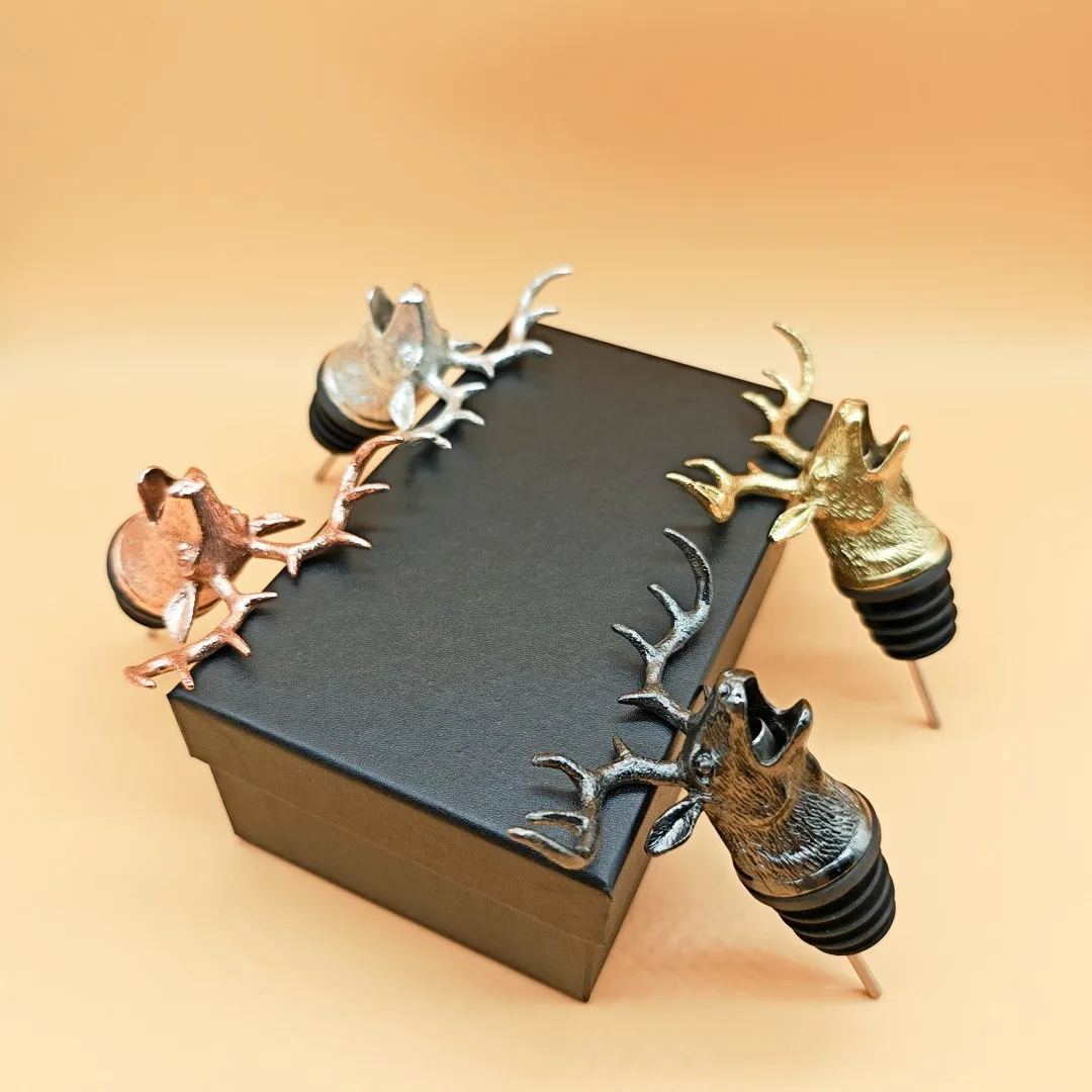 wholesale custom factory wine stopper bar accessories metal wine pourer for liquor dispenser stopper plug