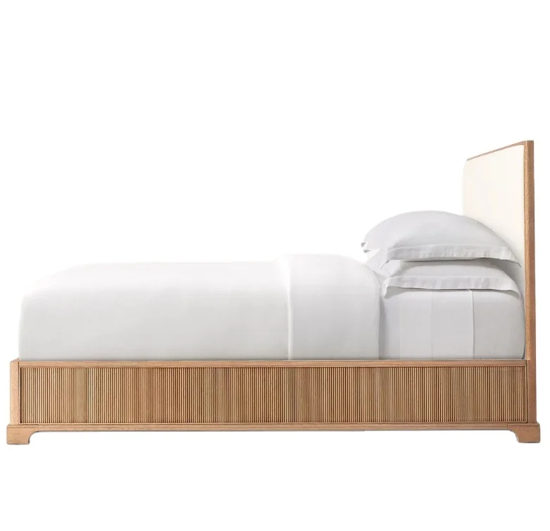 New Arrival Luxury Modern Home Furniture Bed Frame Wooden Beds Panel Platform Oak Bed