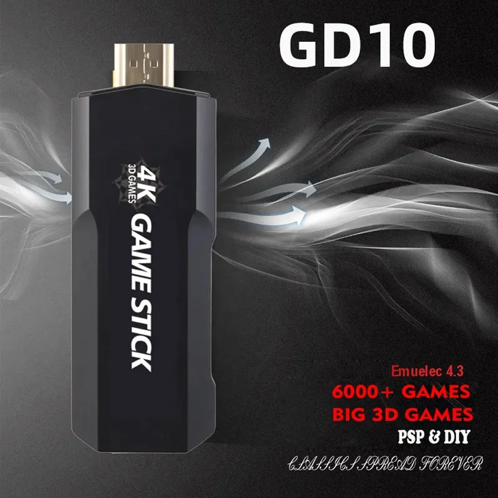 Игровая приставка 4K GD10 128GB новая Ретро игровая консоль 2 4G беспроводные контроллеры HD выход 40 + симуляторы 40000