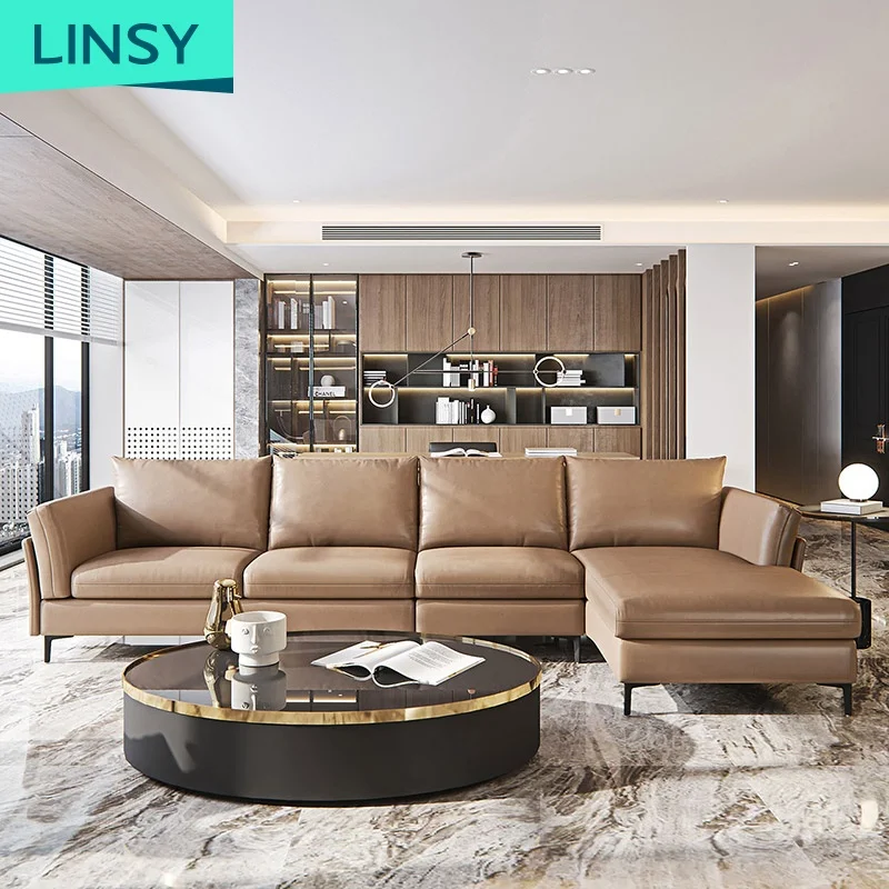 Designer Turkish Style Dubai Living Room Leather Sectional Sofa Set Furniture