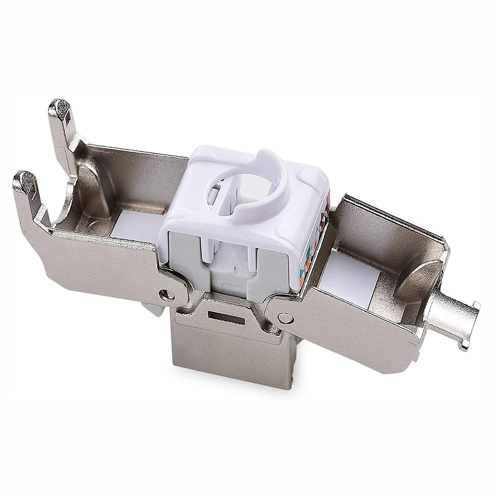 Module Toolless Cat6a Rj45 Shielded Keystone Jack With Integrated Shutter