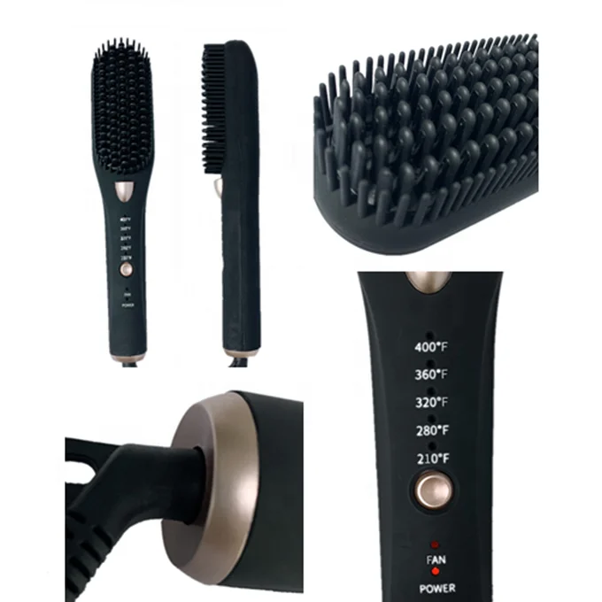 Good Quality Wet Dry Muted Hot Air Massage Dryer Comb 4 in 1 Electric Heating Negative Ion Hair Straightener Brush