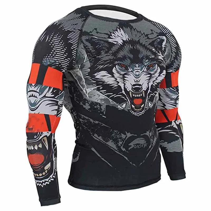 Sports Compression Clothing MMA BJJ Base Layer Rash Guard for Men