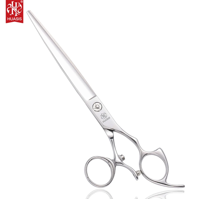 HUASIS HU2-75 7.5inch Straight Scissors with Swivel Single Thumb Ring 440C Shear for Dog Grooming Free Ship