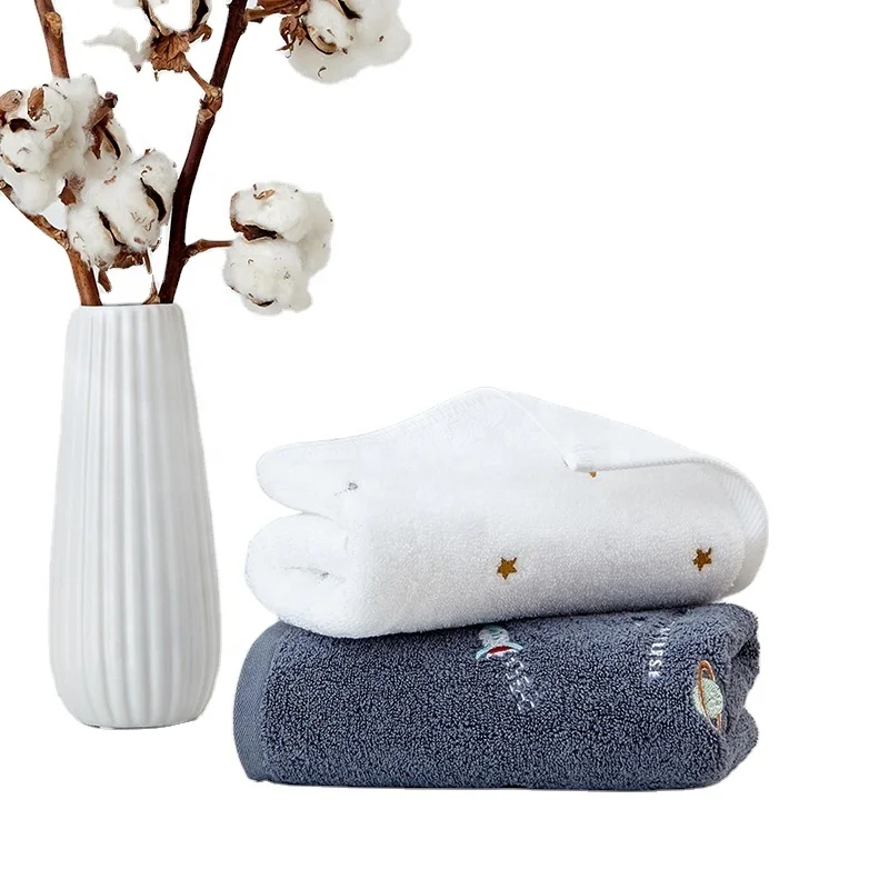 High Quality Towel Set 100% Cotton Soft Microfiber Embroidery Lovely Face Hand Towels Customize Color