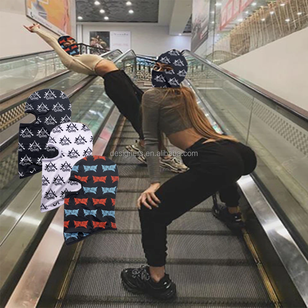 Мотоциклетная маска на все лицо из спандекса с принтом логотипа заказ дизайнерская одним отверстием Балаклава лыжная для мужчин и женщин