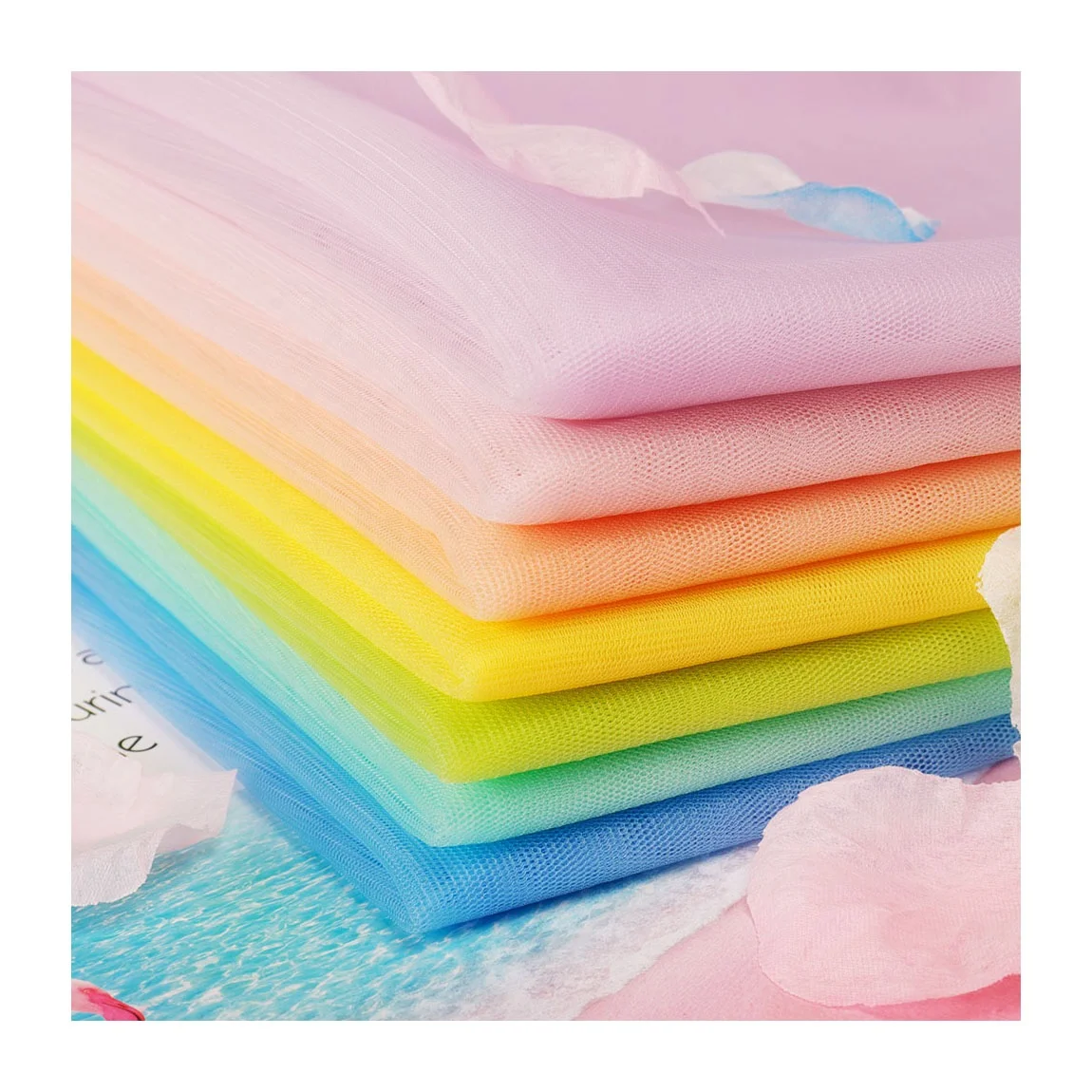 
Soft Shiny Plain Power Net Tulle Dress Fabric Full On Nylon Fabric For Girls Fashion Dress 