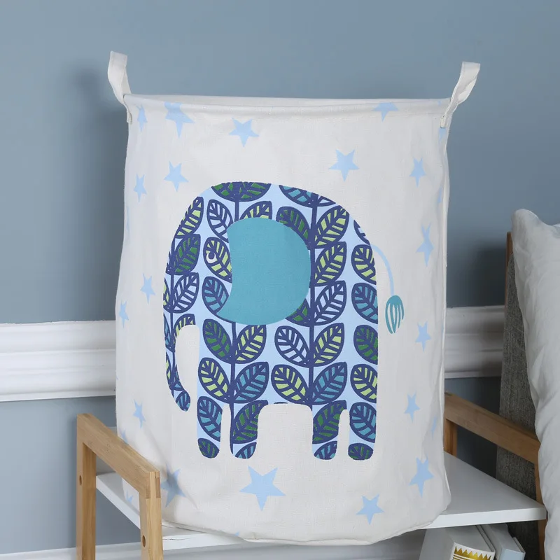 Canvas Fabric Laundry Hamper-Collapsible Storage Bin with Handles